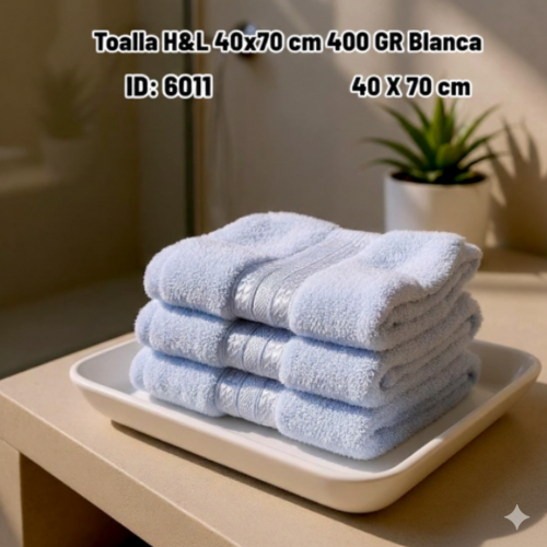 Toalla H&L 40x70 cm 400 GR Blanca (UND)