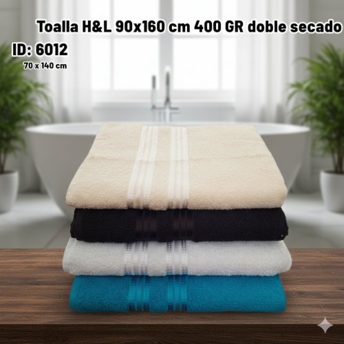 Toalla H&L 90x160 cm 400 GR doble secado (UND)