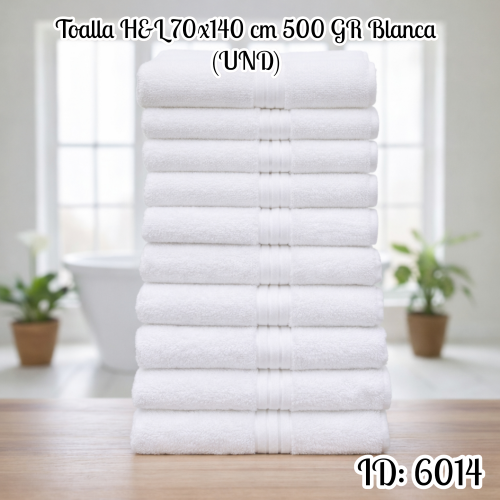 Toalla H&L 70x140 cm 500 GR Blanca (UND)