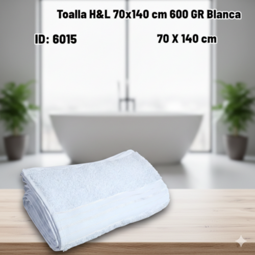 Toalla H&L 70x140 cm 600 GR Blanca (UND)