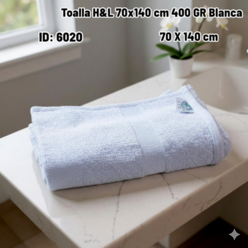 Toalla H&L 70x140 cm 400 GR Blanca (UND)