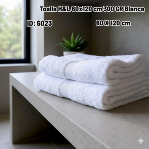 Toalla H&L 60x120 cm 300 GR Blanca (UND)