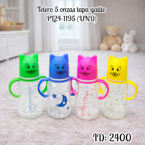 Tetero 5 onzas tapa gatito PL24-1195 (UND)