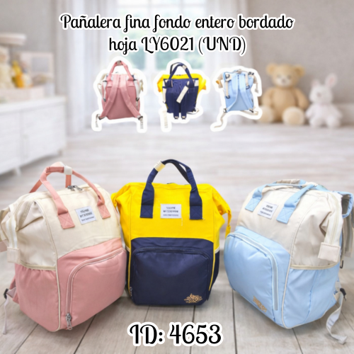 Pañalera fina fondo entero bordado hoja LY6021 (UND)