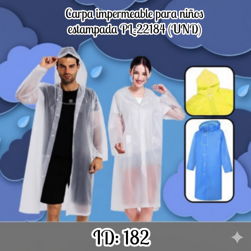Carpa impermeable adulto plástica PL-22181 (UND)