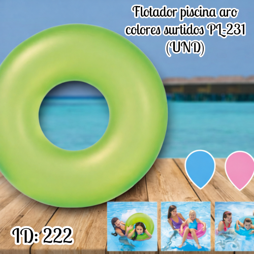 Flotador piscina aro colores surtidos PL-231 (UND)