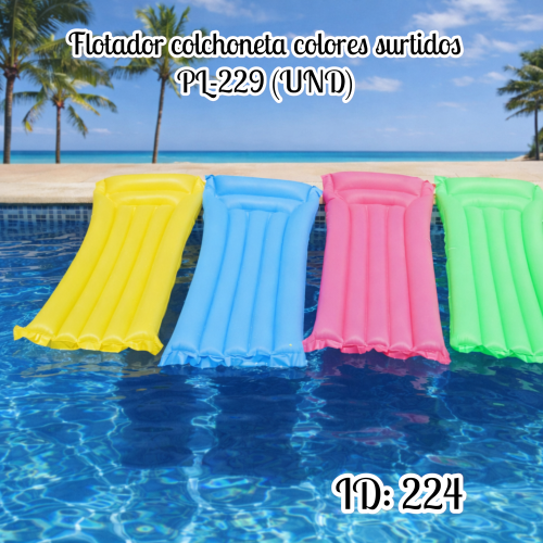Flotador colchoneta colores surtidos PL-229 (UND)