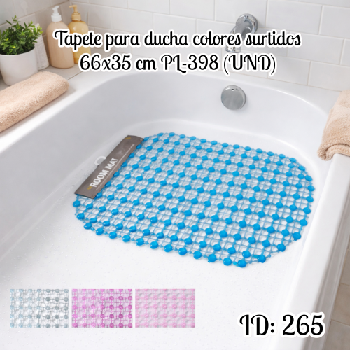 Tapete para ducha colores surtidos 66x35 cm PL-398 (UND)
