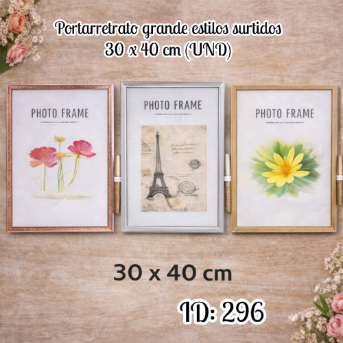 Portarretrato grande estilos surtidos 30 x 40 cm (UND)