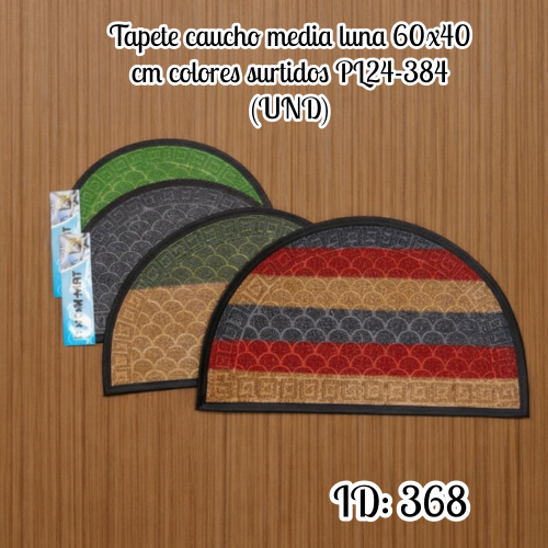Tapete caucho media luna 60x40 cm colores surtidos PL24-384 (UND)