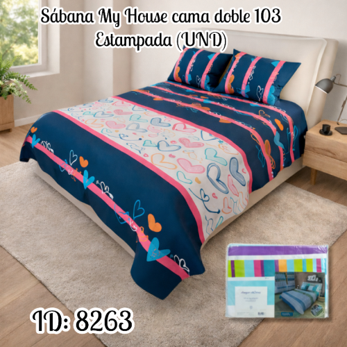 Sábana My House cama doble Estampada Ref:103