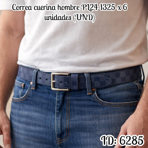 Correa cuerina hombre PL24-1325 x 6 unidades (UND)