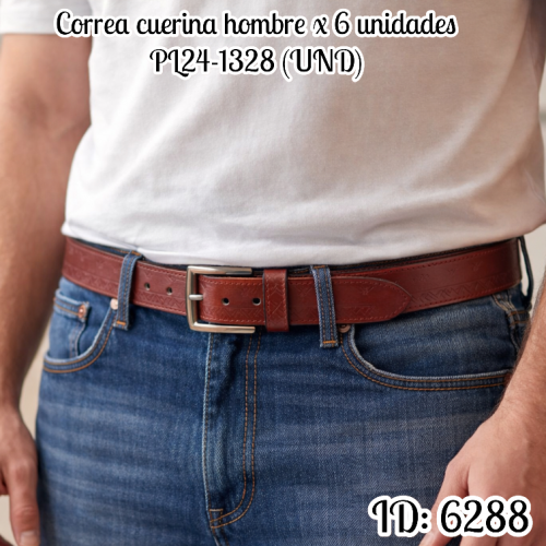 Correa cuerina hombre  x 6 unidades PL24-1328 (UND)