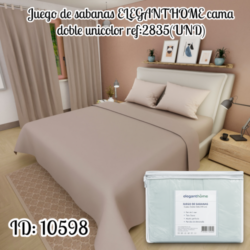 Juego de sabanas ELEGANTHOME cama doble unicolor ref:2835(UND)