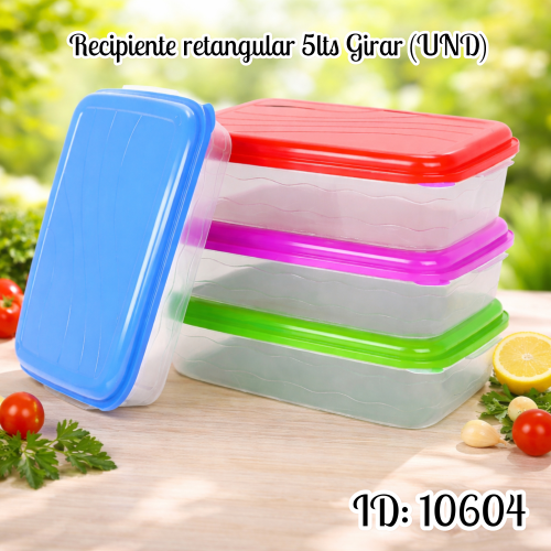 Recipiente retangular 5lts Girar (UND)