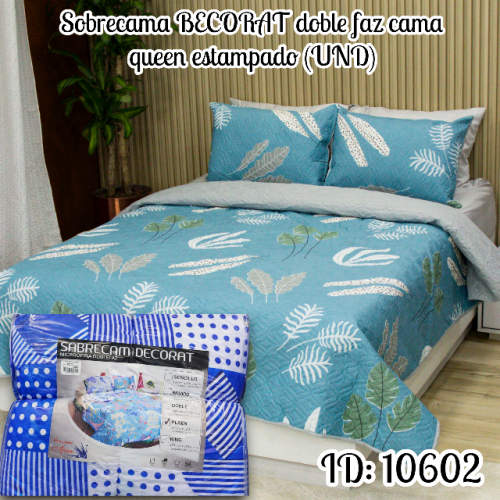 Sobrecama BECORAT doble faz cama queen estampado (UND)