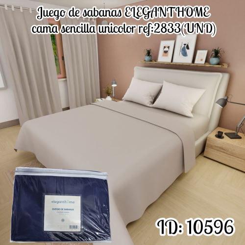 Juego de sabanas ELEGANTHOME cama sencilla unicolor ref:2833(UND)