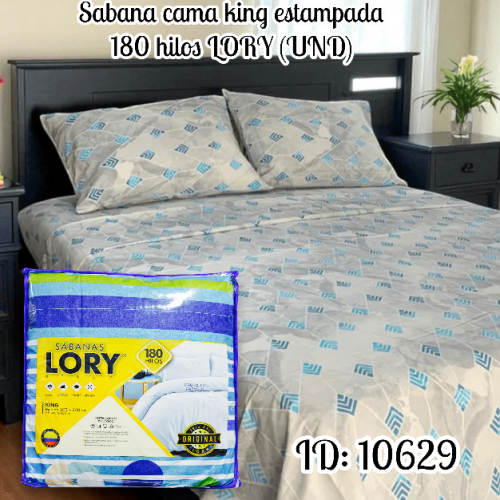 Sabana cama king estampada 180 hilos LORY (UND)