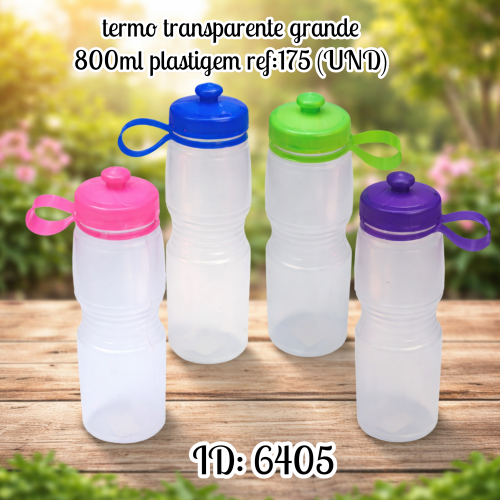 termo transparente grande 800ml plastigem ref:175 (UND)