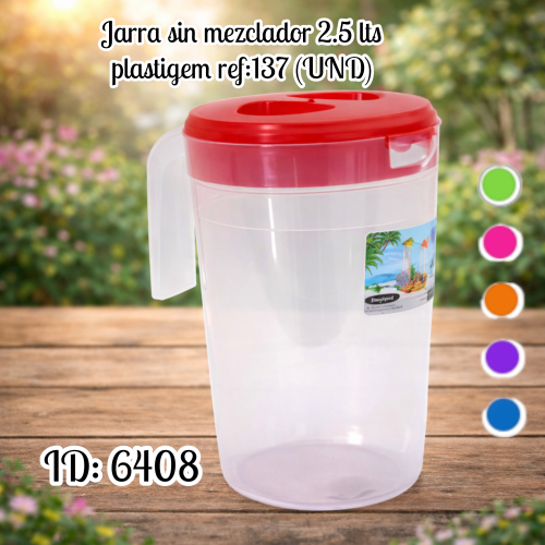 Jarra sin mezclador 2.5 lts plastigem ref:137 (UND)