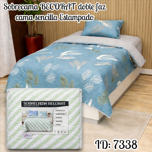 Sobrecama  BECORAT doble faz cama sencilla Estampado