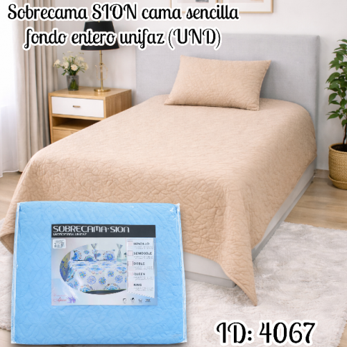 Sobrecama SION cama sencilla fondo entero unifaz (UND)