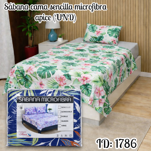 Sábana cama sencilla microfibra apice (UND)