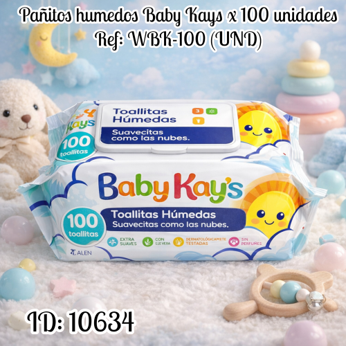 Pañitos humedos Baby Kays x 100 unidades Ref: WBK-100 (UND)