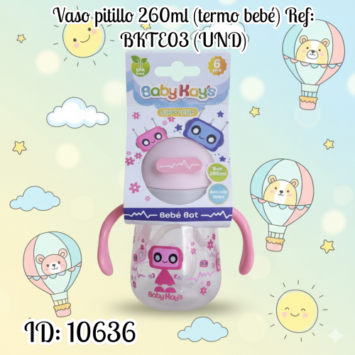 Vaso pitillo 260ml (termo bebé) Ref: BKTE03 (UND)