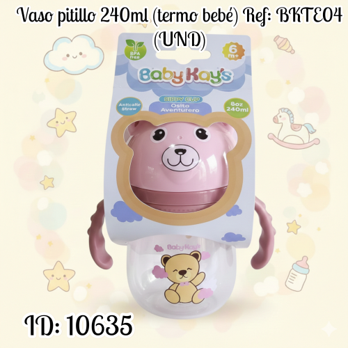 Vaso pitillo 240ml (termo bebé) Ref: BKTE04 (UND)