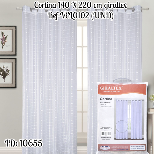 Cortina 140 X 220 cm giraltex Ref:VEL0102 (UND)