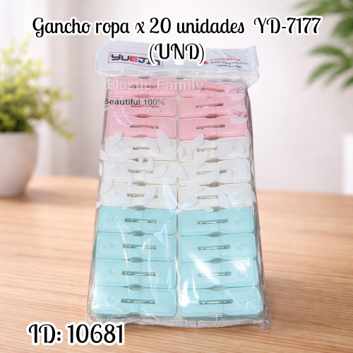 Gancho ropa x 20 unidades  YD-7177 (UND)