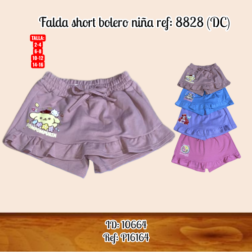 Falda short bolero niña ref: 8828 (DC)