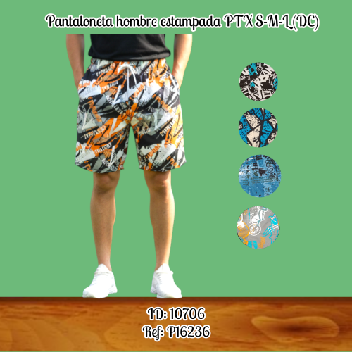 Pantaloneta hombre estampada PTX  S-M-L (DC)