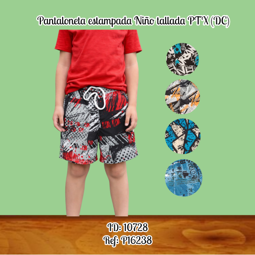 Pantaloneta estampada Niño tallada PTX (DC)