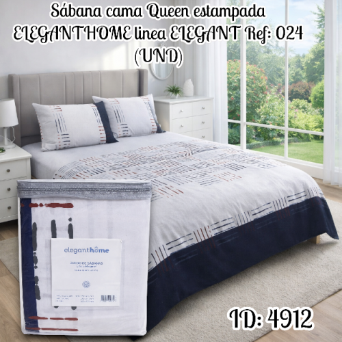 Sábana ELEGANTHOME cama Queen 024 Estampada (UND)