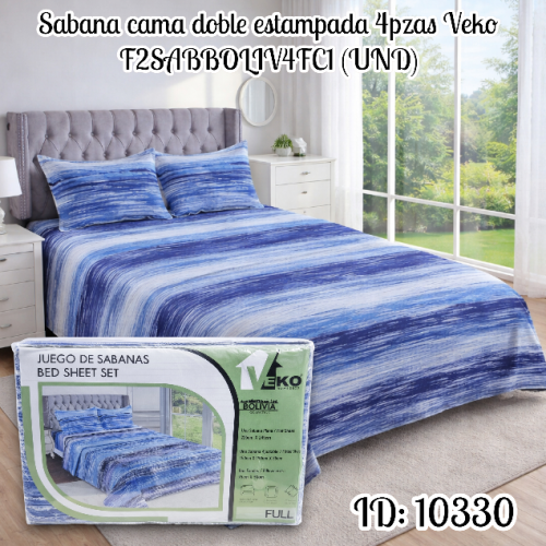 Sabana cama doble estampada  4pzas  Veko  F2SABBOLIV4FC1 (UND)