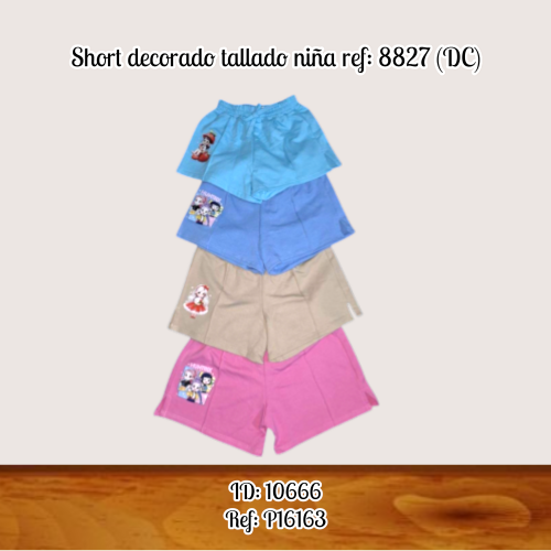 Short decorado tallado niña ref: 8827 (DC)