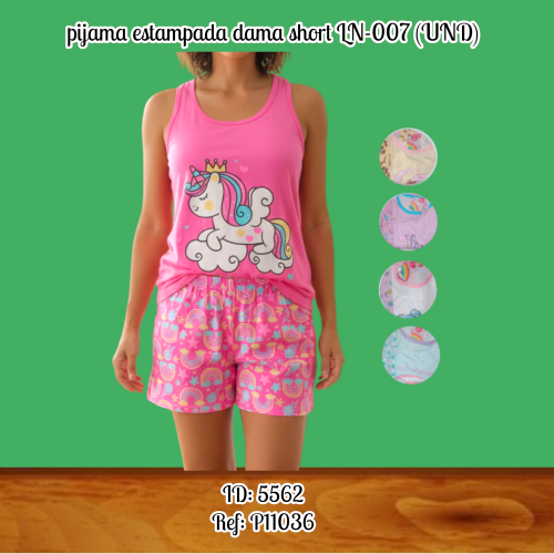pijama estampada dama short LN-007 (UND)