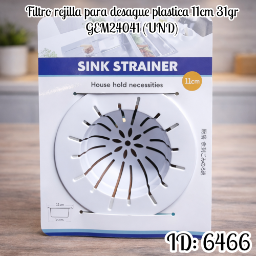 Filtro rejilla para desague plastica 11cm 31gr GEM24041 (UND)