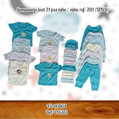 Semanario tool 21 pzs niño/ niña ref: 201 (UND)