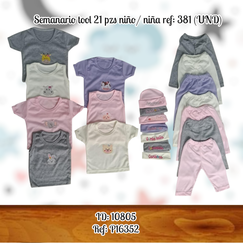 Semanario tool 21 pzs niño/ niña ref: 381 (UND)