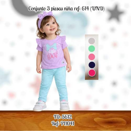 Conjunto 3 piesas niña ref: 614 (UND)