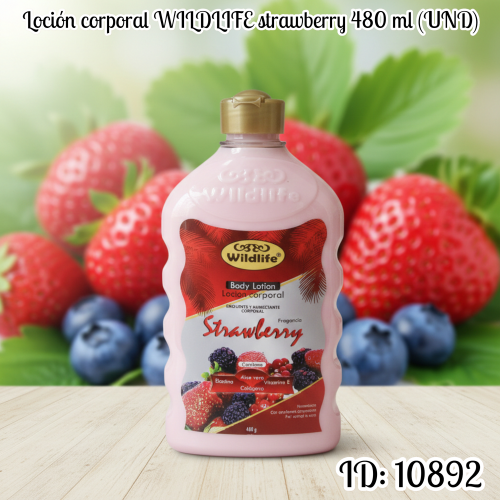Loción corporal WILDLIFE strawberry 480 ml (UND)