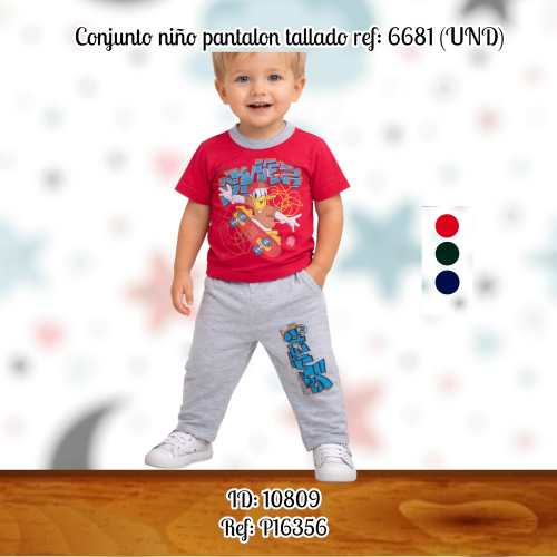 Conjunto niño pantalon tallado ref: 6681 (UND)
