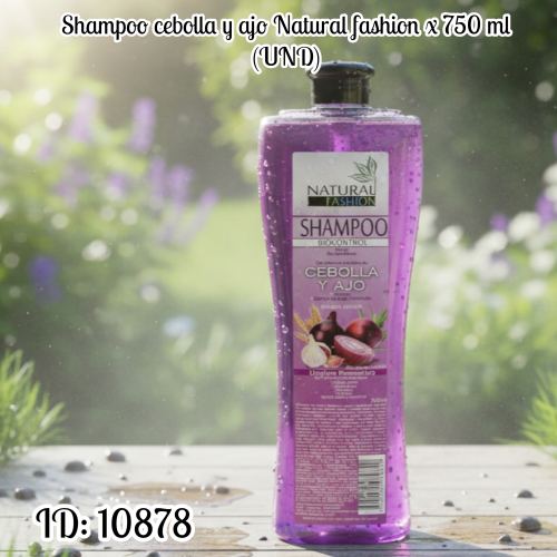 Shampoo cebolla y ajo Natural fashion x 750 ml (UND)