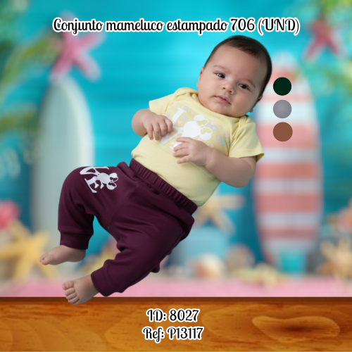 Conjunto mameluco estampado 706 (UND)