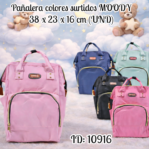 Pañalera colores surtidos MOODY 38 x 23 x 16 cm (UND)
