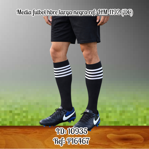 Media futbol hbre larga negra ref: HM-1192 (DC)