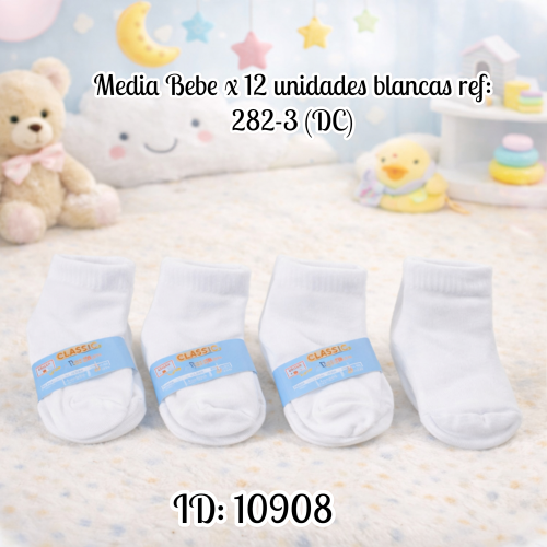 Media Bebe x 12 unidades blancas ref: 282-3 (DC)